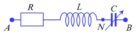Câu 38: Đặt điện áp $u={{U}_{0}}\cos (100\pi t)\text{ V}$ vào hai đầu mạch điện nối tiếp như hình bên. Đoạn mạch gồm điện trở R, cuộn dây thuần cảm có độ tự cảm L, tụ điện có điện dung C thay đổi được. Khi $\text{C}={{\text{C}}_{1}}$ và $\text{C}={{\text{C}}_{2}}=0,5{{\text{C}}_{1}}$ thì điện áp tức thời ${{\text{u}}_{\text{AN}}}$ có cùng giá trị hiệu dụng nhưng lệch pha nhau 600. Cho biết $R=50\sqrt{3}\Omega ,$ điện dung C1 có giá trị là