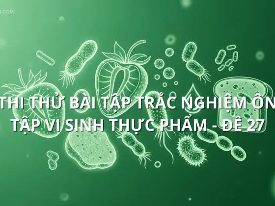 Thi thử bài tập trắc nghiệm ôn tập Vi sinh thực phẩm - Đề 27