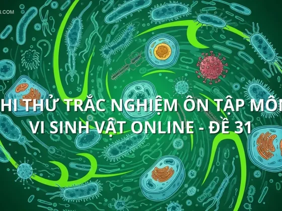 Thi thử trắc nghiệm ôn tập môn Vi sinh vật online - Đề 31